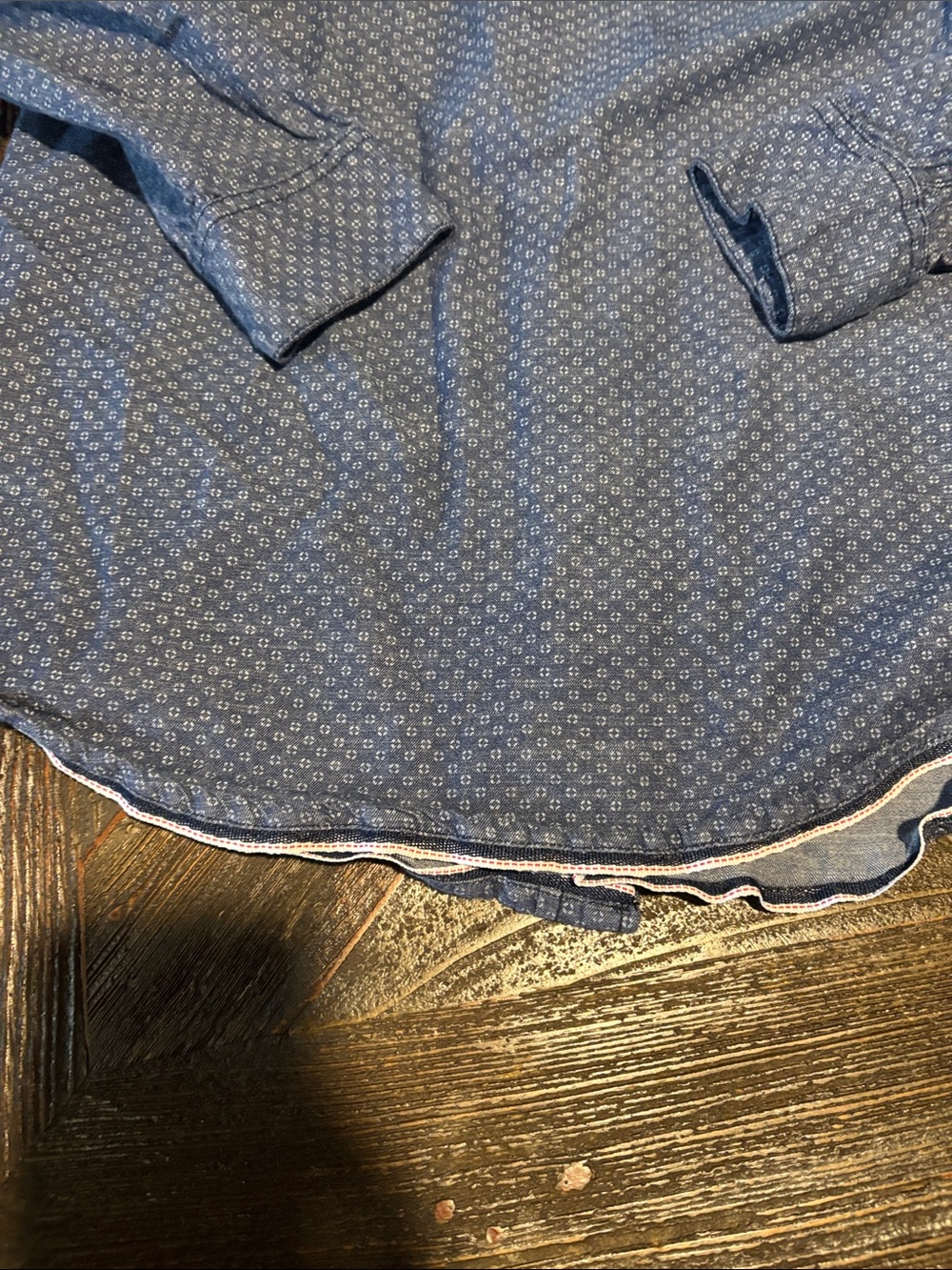 First Wave Blue Patterned Button-Down Shirt - Picture 10 of 11